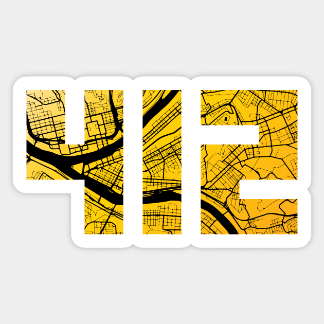 Pittsburgh 412 Map Sticker by polliadesign